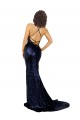 Mermaid V-Neck Low Back Long Formal Sequin Bridesmaid Dress / Prom Dress UK