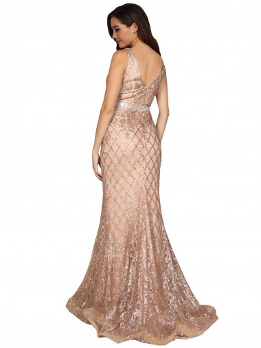 Sleek Long Mermaid Formal Sparkling Sequin Bridesmaid Dress / Prom Dress UK