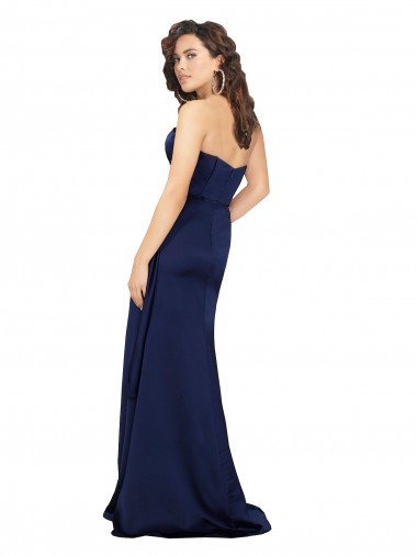 Floor Length Wrap Skirt Formal Silky Satin Bridesmaid Dress / Prom Dress UK