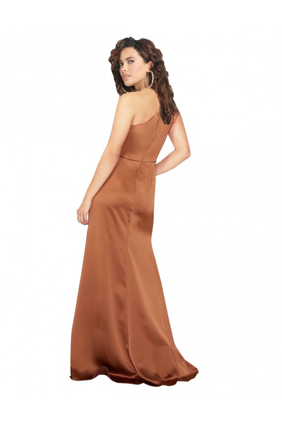 One Shoulder Formal Silky Satin Bridesmaid Dress / Prom Dress UK