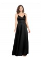 Formal Silky Satin Floor-Length Long Bridesmaid Dress / Prom Dress with V-Neckline UK
