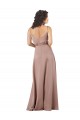 Subtle V-Neckline Formal Silky Satin Bridesmaid Dress with Front Button Detail UK
