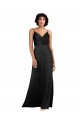 Full Length V-Neckline Formal Silky Satin Bridesmaid Dress / Prom Dress with Spaghetti Straps UK