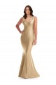 Shirred Shoulder Formal Silky Satin Mermaid Bridesmaid Dress / Prom Dress UK
