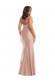 Deep V-Neck Formal Silky Satin Mermaid Bridesmaid Dress / Prom Dress with Side Slit UK
