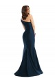 Bias-Cuff One Shoulder Formal Silky Satin Mermaid Bridesmaid Dress / Prom Dress with Side Slit UK