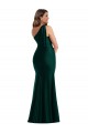 Cascading Bow One Shoulder Formal Silky Satin Mermaid Bridesmaid Dress / Prom Dress with Front Slit UK