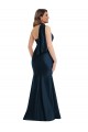 Scarf Neck One Shoulder Formal Silky Satin Mermaid Bridesmaid Dress / Prom Dress with Front Slit UK