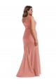 Cascade Ruffle One Shoulder Bustier Formal Silky Satin Mermaid Bridesmaid Dress / Prom Dress UK