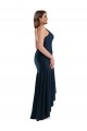 Pleated Wrap Ruffled High Low Formal Silky Satin Bridesmaid Dress / Prom Dress UK