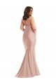 Criss Cross Halter Open Back Formal Silky Satin Mermaid Bridesmaid Dress / Prom Dress UK