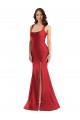 Square Neck Formal Silky Satin Mermaid Bridesmaid Dress / Prom Dress with Side Slit UK