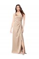 Formal Silky Satin Bridesmaid Dress / Prom Dress with Draped Surplice Bodice UK