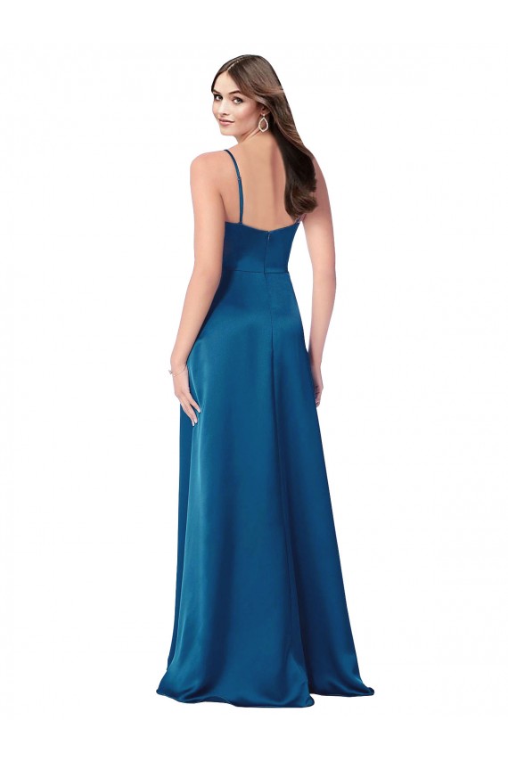 Cowl Neck Salky Satin Bridesmaid Dress / Prom Dress UK