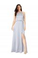 Halter Neck Formal Silky Satin Bridesmaid Dress with Strappy Back UK