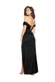 Fitted Sweetheart Neckline Formal Silky Satin Bridesmaid Dress / Prom Dress with Off the Shoulder Sleeves and High Slit UK