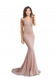 Deep V-Neck Mermaid Low Back Long Formal Spandex Bridesmaid Dress / Prom Dress UK