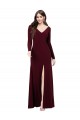 Long Sleeves Spandex Bridesmaid Gown with Front Slit UK