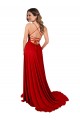 Lace Over Bodice Long Spandex Bridesmaid Dress / Prom Dress with Slit UK