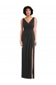 Draped Wrap Formal Maxi Spandex Bridesmaid Dress / Prom Dress with Front Slit UK