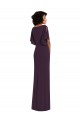 Faux Wrap Split Sleeves Formal Maxi Spandex Bridesmaid Dress / Prom Dress with Cascade Skirt UK