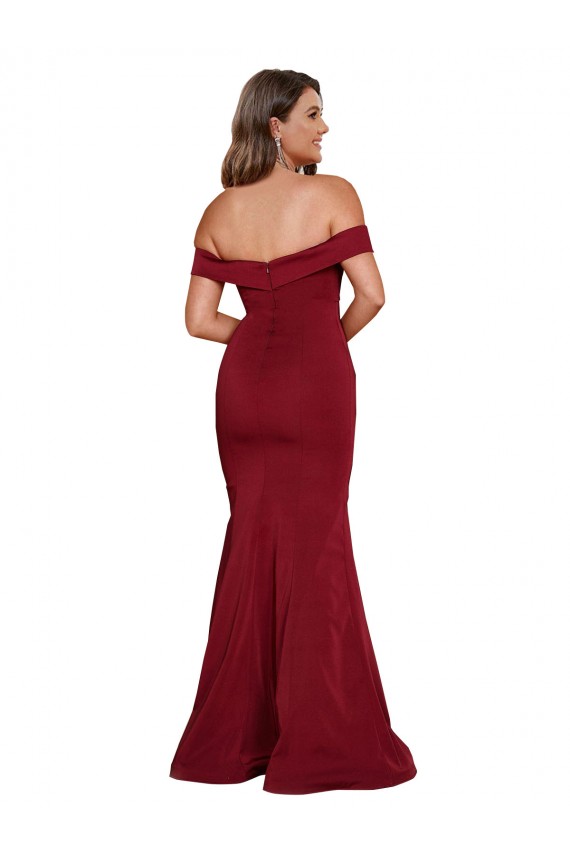 Off Shoulder Sleeves Sweetheart Neckline Long Formal Spandex Bridesmaid Dress / Prom Dress UK