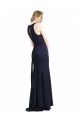 High Neck Sheath Long Crepe Bridesmaid Dress / Prom Dress UK