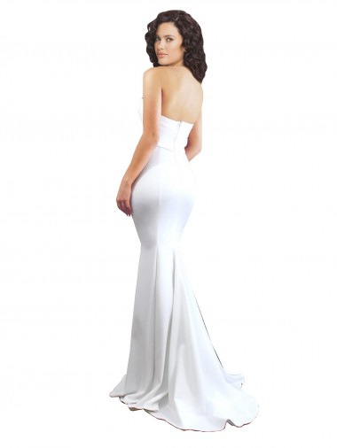 Sweetheart Strapless High Neck Long Formal Crepe Bridesmaid Dress / Prom Dress UK