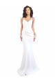 Fishtail Shape Spaghetti Straps Open Back Formal Crepe Bridesmaid Dress / Prom Dress with Ruffles UK
