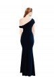 Draped Off the Shoulder Fitted Formal Crepe Bridesmaid Dress / Prom Dress UK