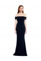 Off the Shoulder Fitted Formal Crepe Bridesmaid Dress / Prom Dress with Back Cut Out UK
