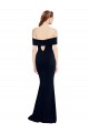 Off the Shoulder Fitted Formal Crepe Bridesmaid Dress / Prom Dress with Back Cut Out UK
