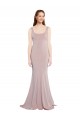 Sleeveless Scoop Neck Fully Lined Formal Crepe Bridesmaid Dress / Prom Dress UK