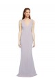 Cut-Out Back V-Neckline Mermaid Formal Crepe Bridesmaid Dress / Prom Dress Keyhole Back UK