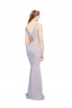 Cut-Out Back V-Neckline Mermaid Formal Crepe Bridesmaid Dress / Prom Dress Keyhole Back UK