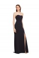 Strapless Bodycon Long Formal Crepe Bridesmaid Dress / Prom Dress with High Slit UK
