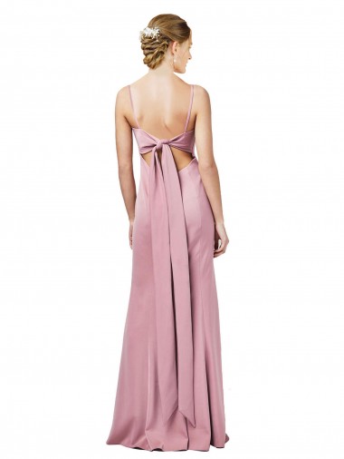 Fit and Flare Slim Formal Crepe Bridesmaid Dress / Prom Dress with Cutout Back UK