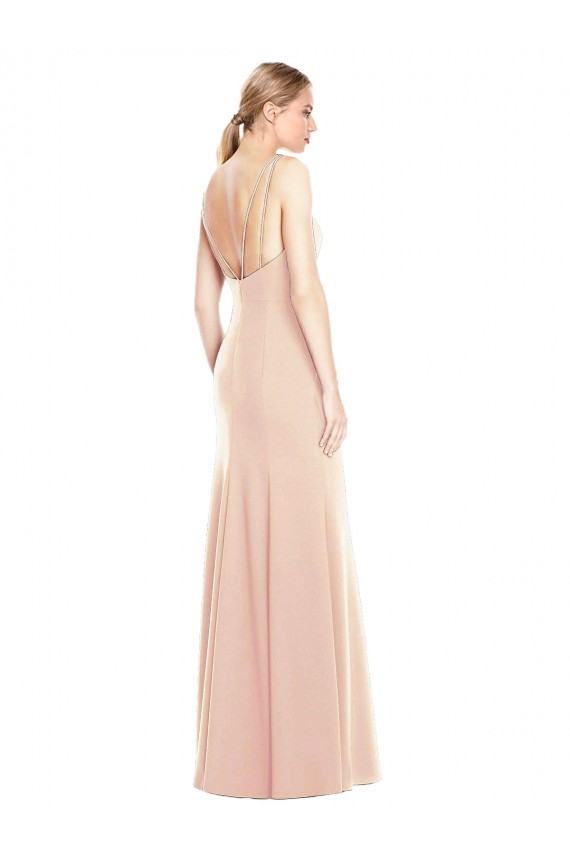 V-Spaghetti Strap Open Back Bateau Neck Trumpet Bridesmaid Dress / Prom Dress UK