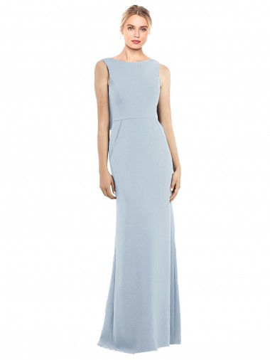Draped Backless Crepe Bridesmaid Dress / Prom Dress with Pockets UK