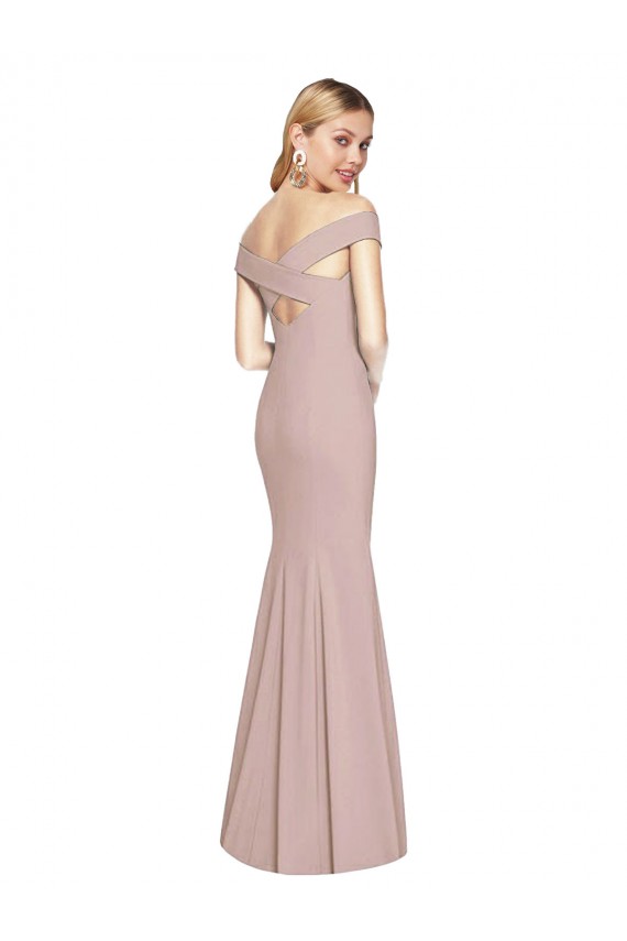 Off the Shoulder Criss Cross Back Trumpet Bridesmaid Dress / Prom Dress UK