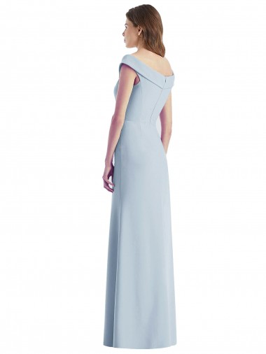 Romantic Off the Shoulder Long Maxi Bridesmaid Dress with Side Slit UK