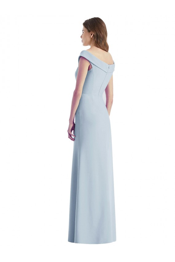 Romantic Off the Shoulder Long Maxi Bridesmaid Dress with Side Slit UK