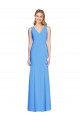 Flattering Trumpet Long Sleeveless Bridesmaid Dress / Prom Dress with Open Back UK