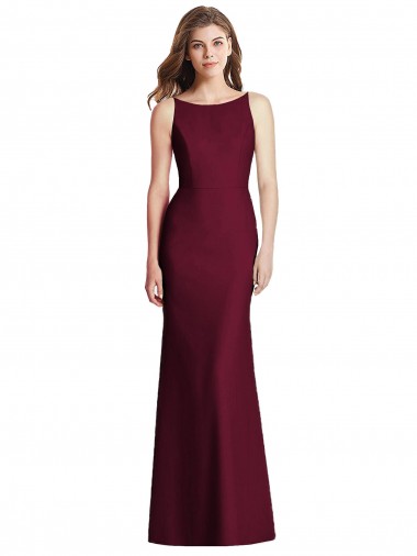 Open Cowl Back Bateau Neck Trumpet Bridesmaid Dress UK