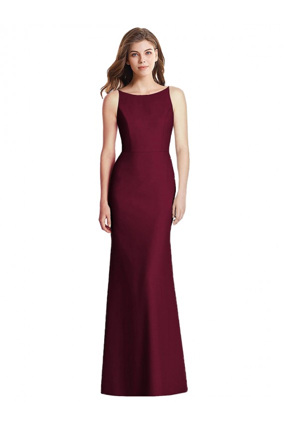Open Cowl Back Bateau Neck Trumpet Bridesmaid Dress UK