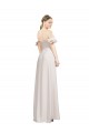 Double Ruffle Flounce Sleeves Formal Crepe Bridesmaid Dress / Prom Dress with Slit UK