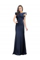 Sleeveless Crepe Bridesmaid Dress / Prom Dress with Cascading Ruffle and Keyhole Back UK