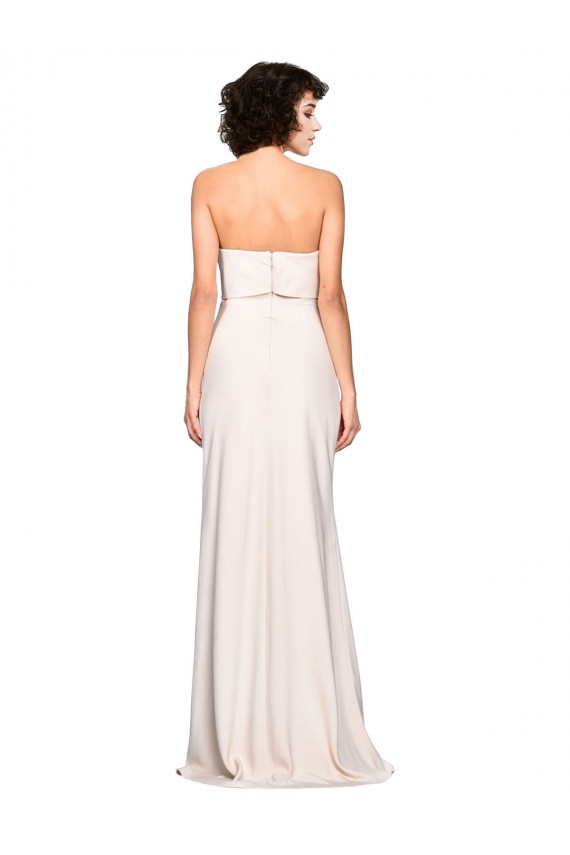 Strapless Crepe Fitted Bridesmaid Dress / Prom Dress with Twist Bow UK