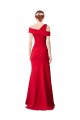Sleeveless Ruched Formal Crepe Mermaid Bridesmaid Dress / Prom Dress with Off The Shoulder Detail UK