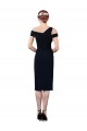 Draped Cross Shoulder Stretch Formal Crepe Cocktail Dress / Homecoming Dress UK